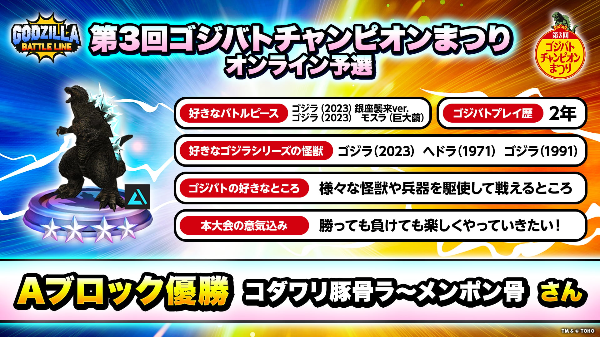 ゴジラスマートフォン向けゲームアプリ「ゴジラ バトルライン